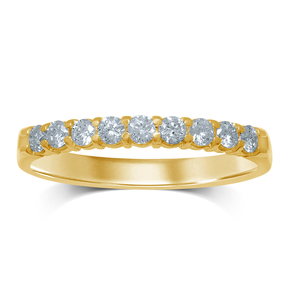 14k 0.36Ct Diamond Ladies Band (9 Diamond Stones)