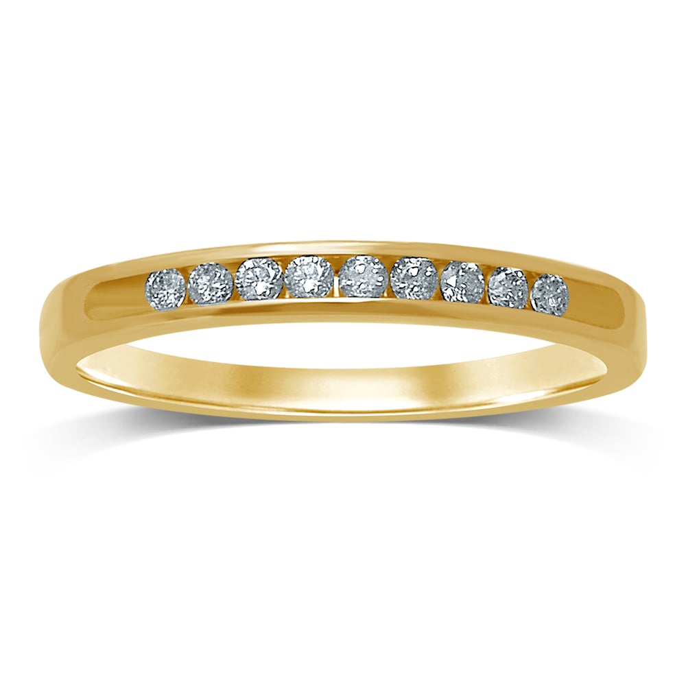 14K 0.16CT Diamondond Band (9 Diamond Stones)