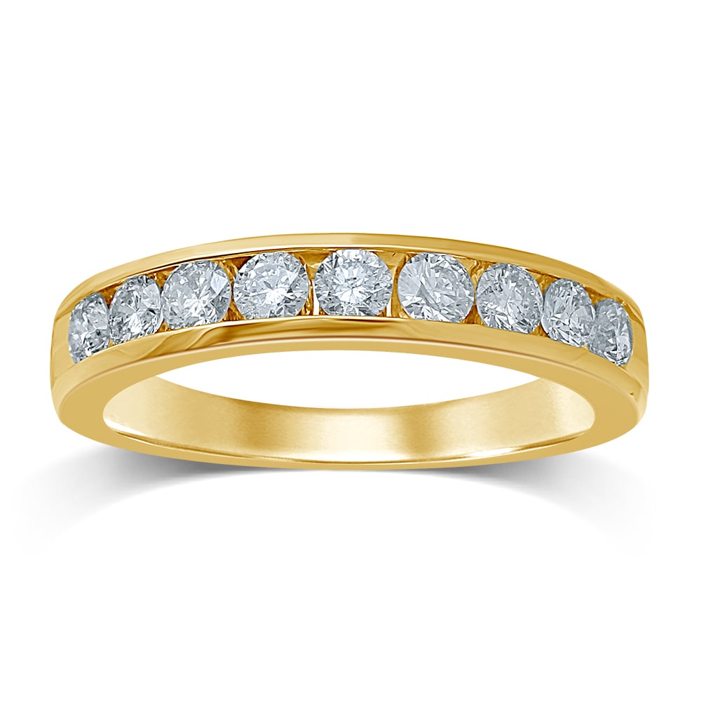 14K 0.75CT Diamond Band (9 Diamond Stones)
