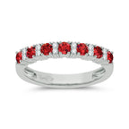 14K 0.10ct Diamond Ruby Band