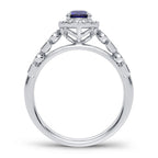 14K 0.10CT Diamond Sapphire Ring