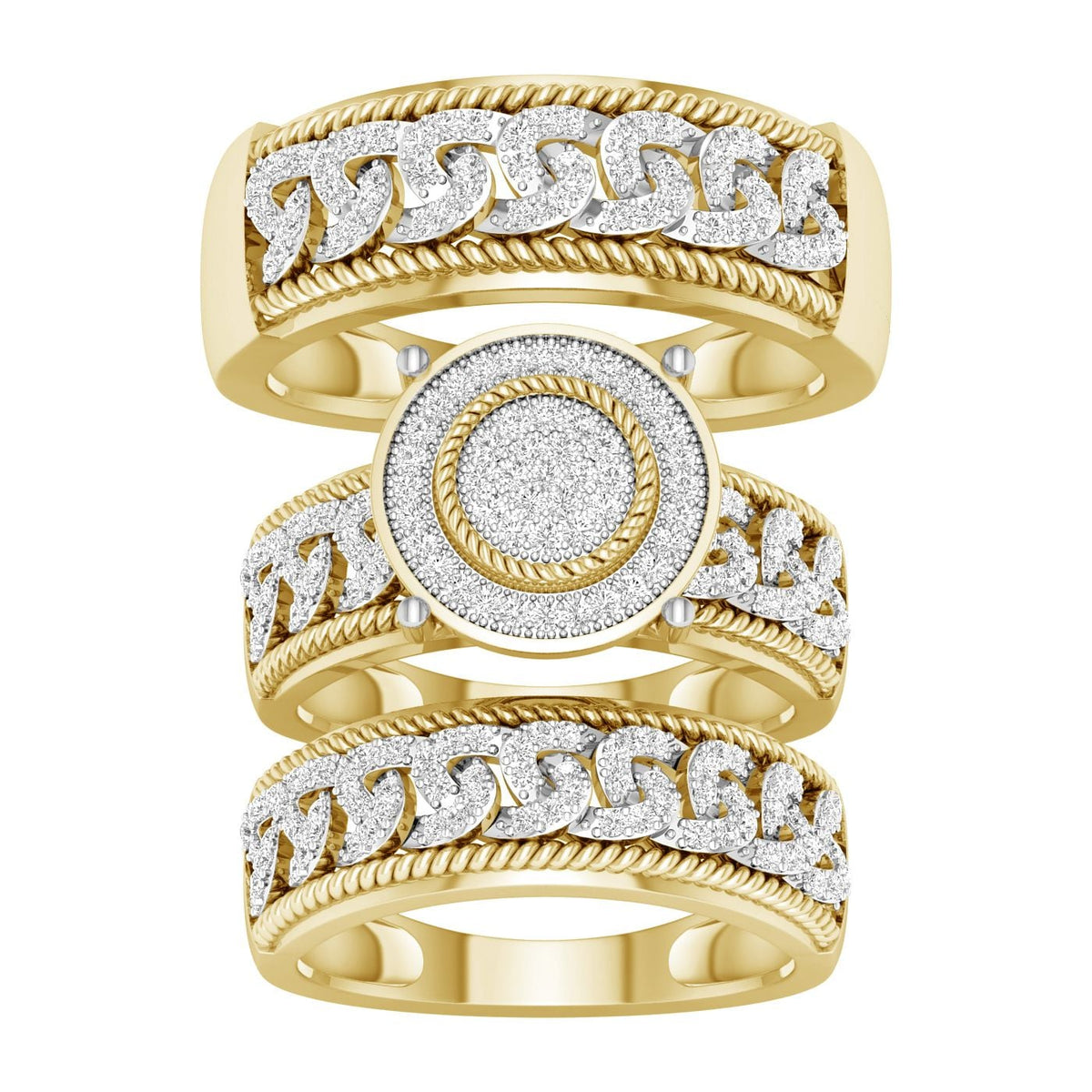 10K 0.65CT DIAM TRIO SET