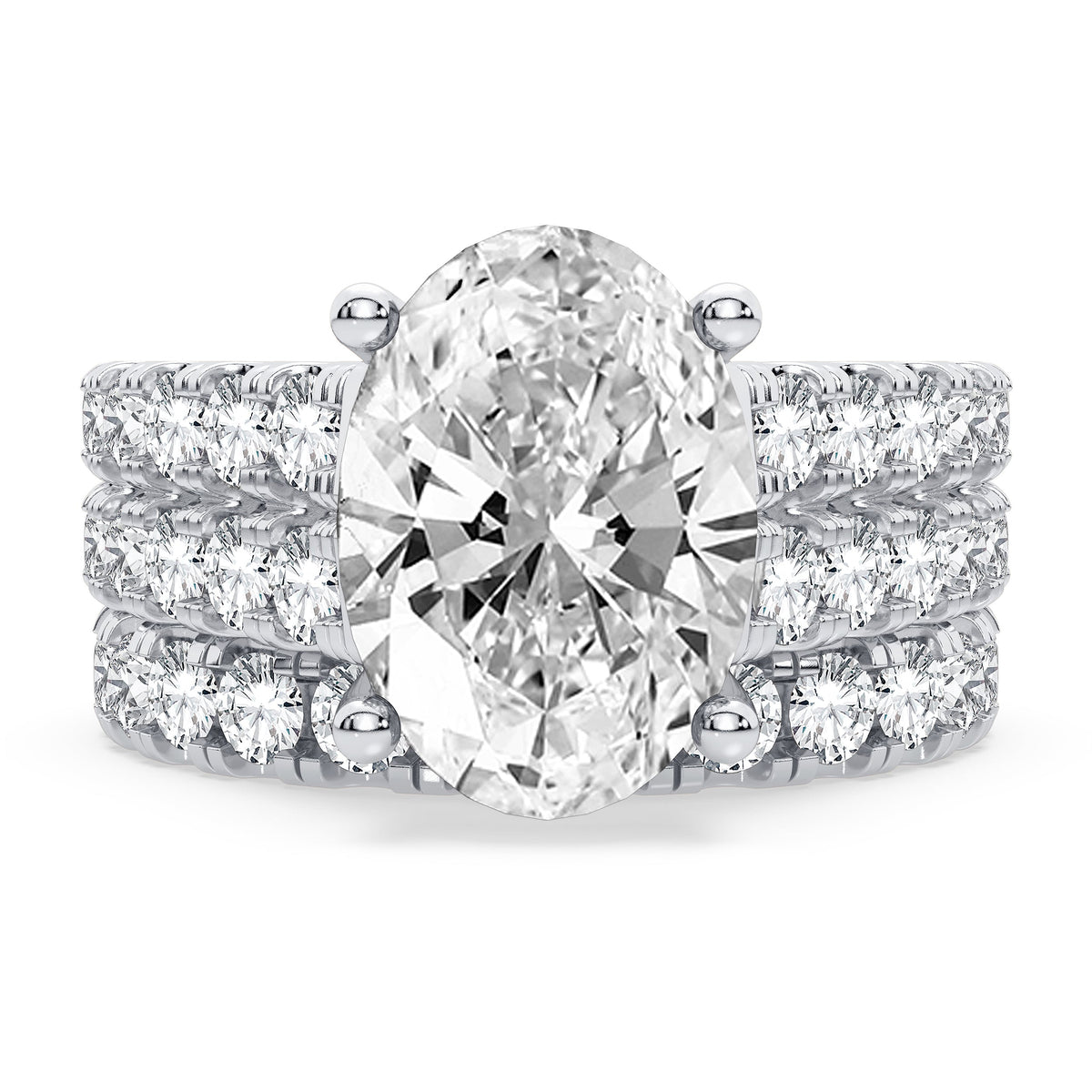 14K 5.00CT Certified Lab Grown Diamond Bridal Set