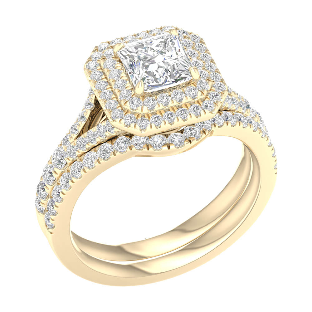 14K 1.75CT Lab Grown Bridal Set