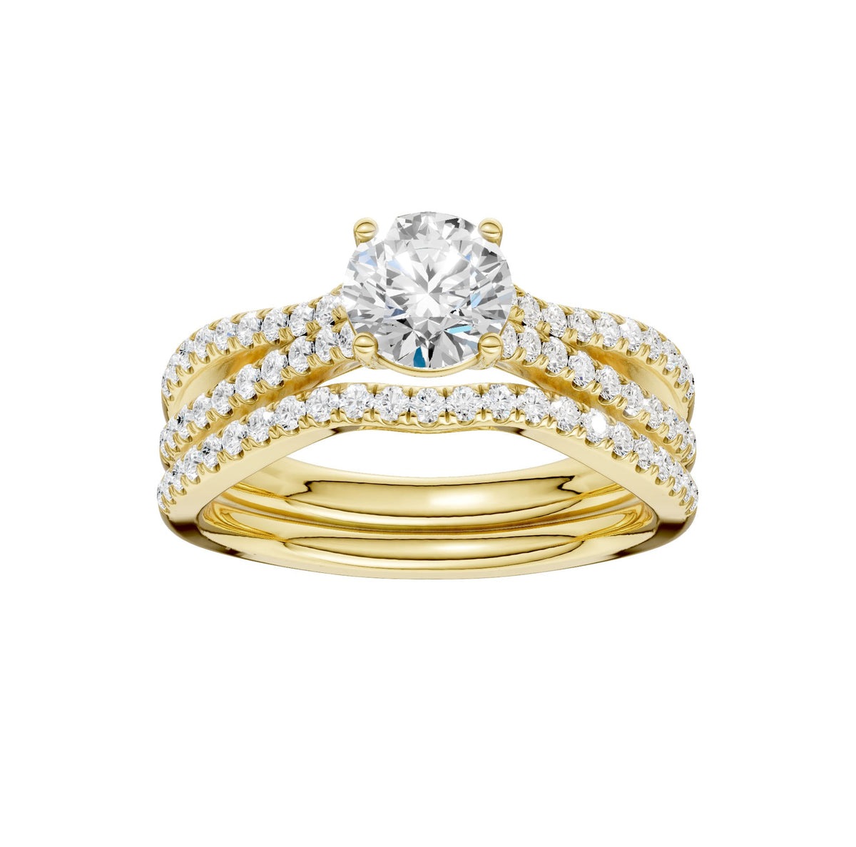 14K 1.40CT Lab Grown Diamond Bridal Set