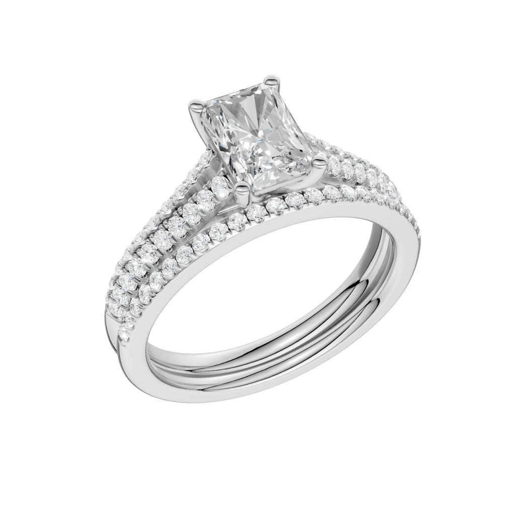 Certified Lab Grown 14K 1.40CT Diamond Bridal Set