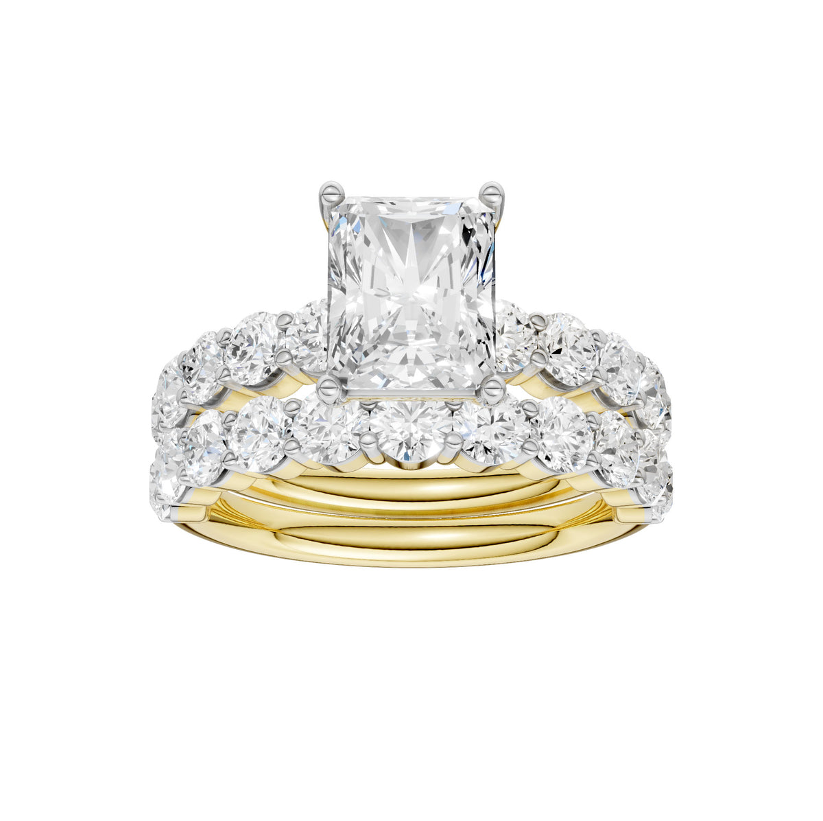 14K 4.00CT Certified Lab Grown Diamond Bridal Set