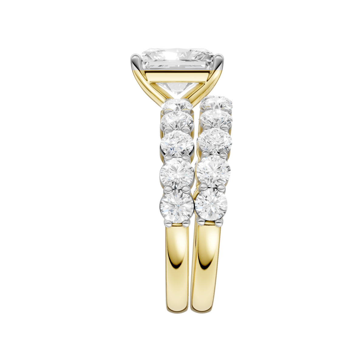 14K 4.00CT Certified Lab Grown Diamond Bridal Set