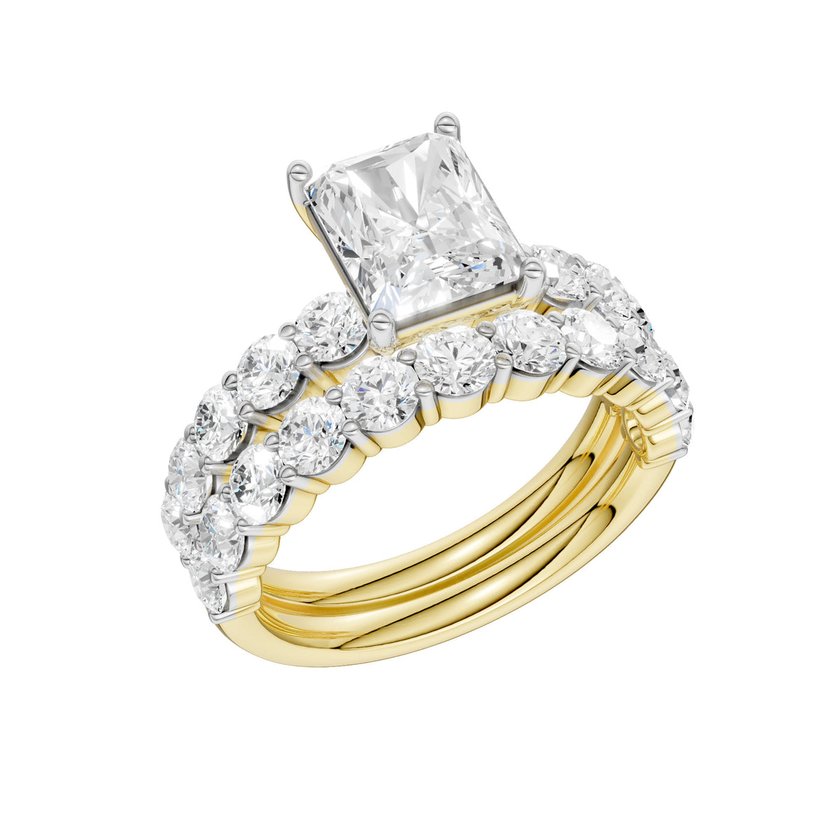 14K 4.00CT Certified Lab Grown Diamond Bridal Set