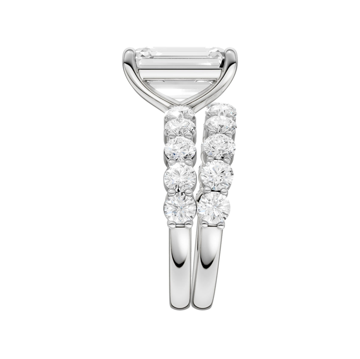 14K 5.00CT Certified Lab Grown Diamond Bridal Set