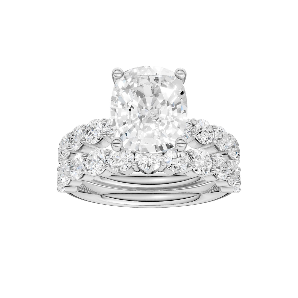 14K 4.00CT Certified Lab Grown Diamond Bridal Set