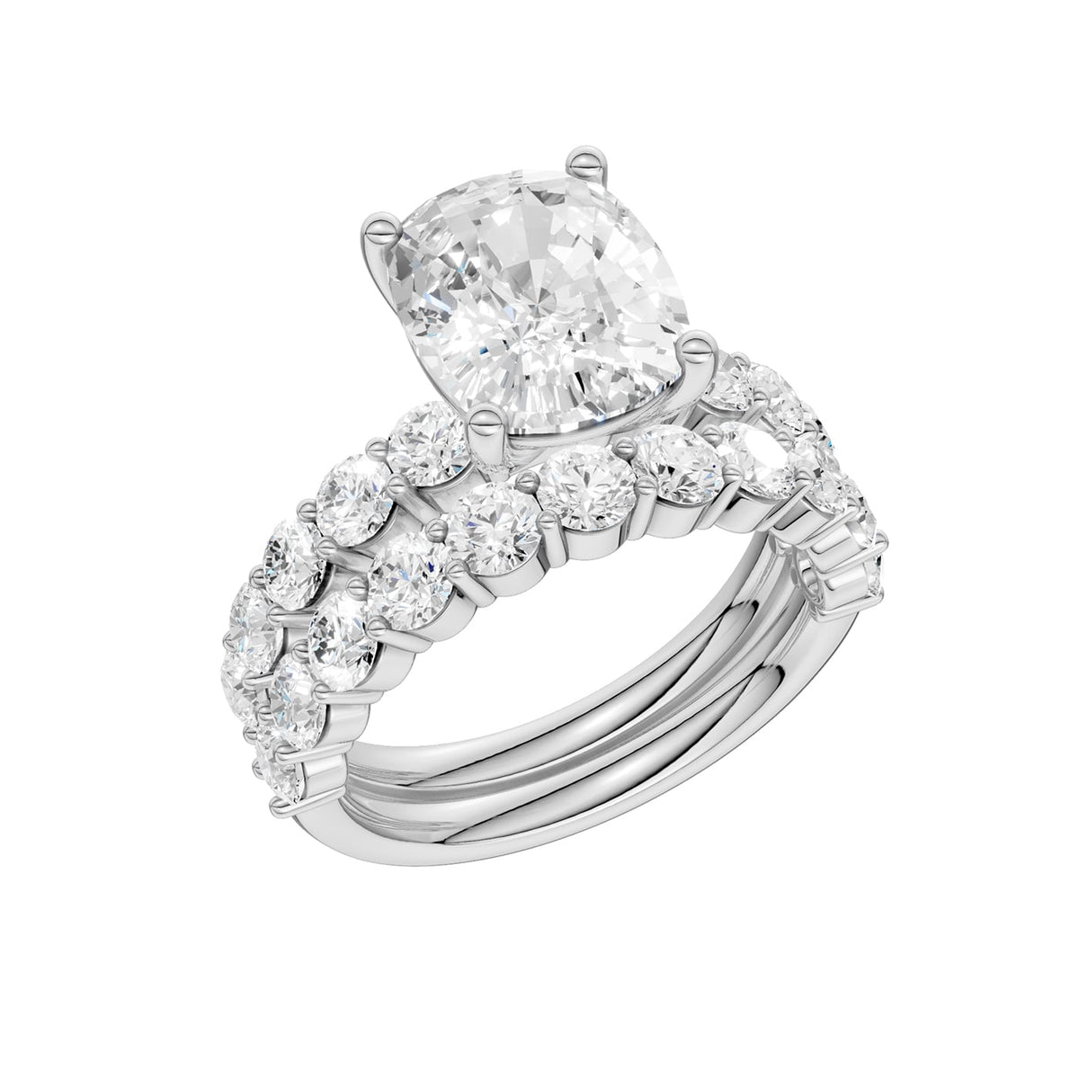 14K 4.00CT Certified Lab Grown Diamond Bridal Set