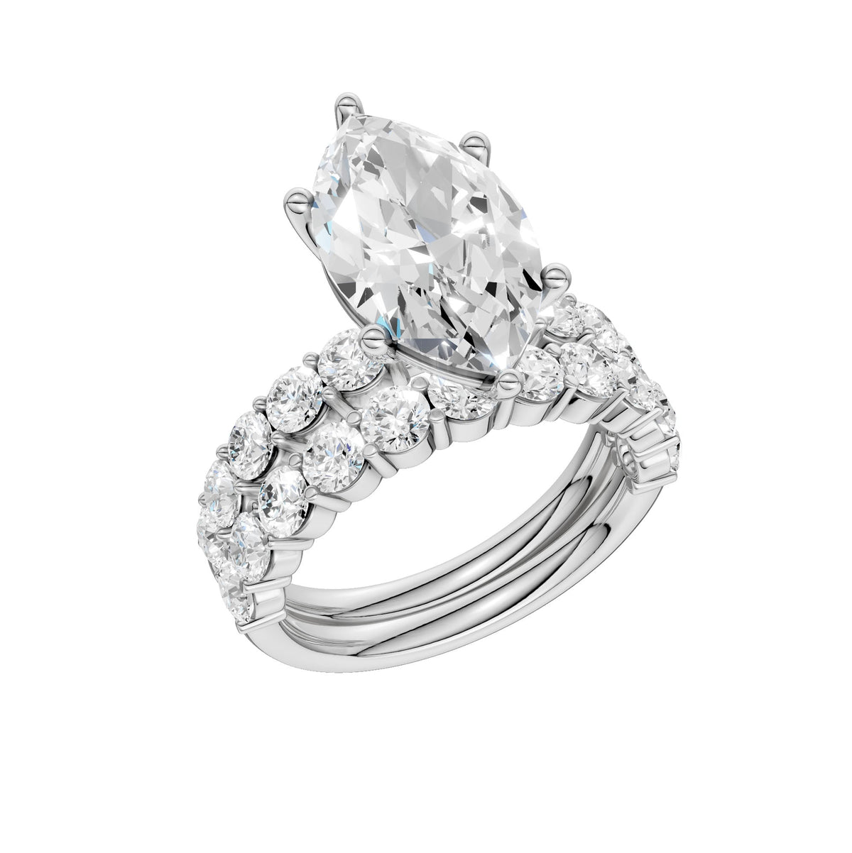 14K 6.00CT Certified Lab Grown Diamond Bridal Set