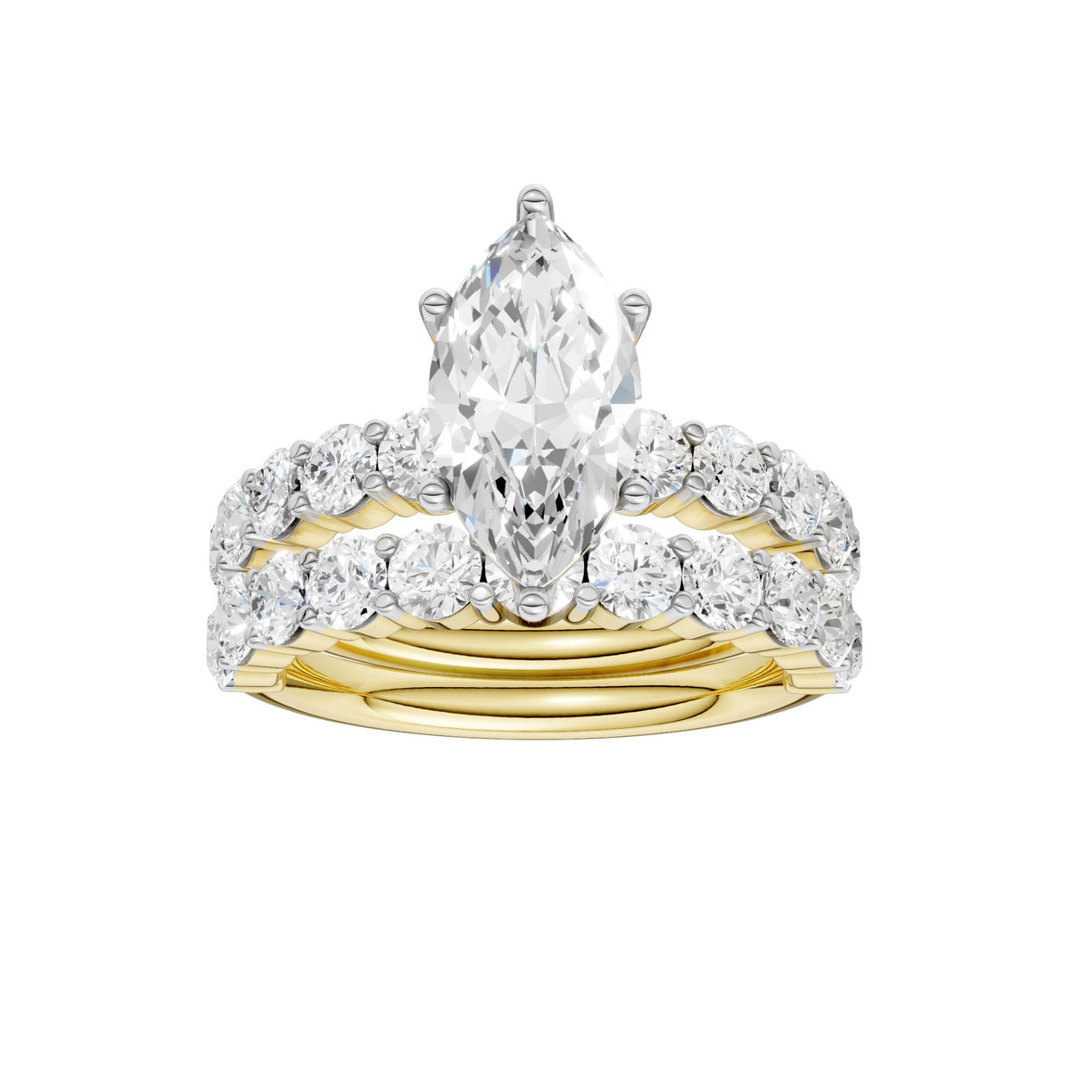 14K 4.00 CT Lab Grown Diamond Bridal Set