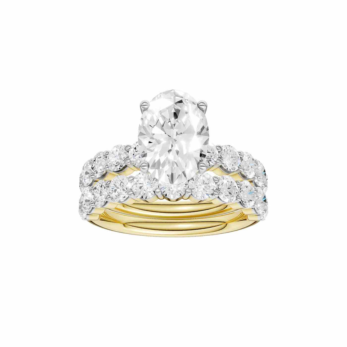 14K 4.00 CT Lab Grown Diamond Bridal Set