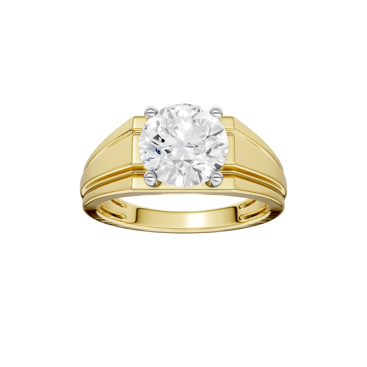 14K 3.00CT Certified Lab Grown Diamond Mens Ring
