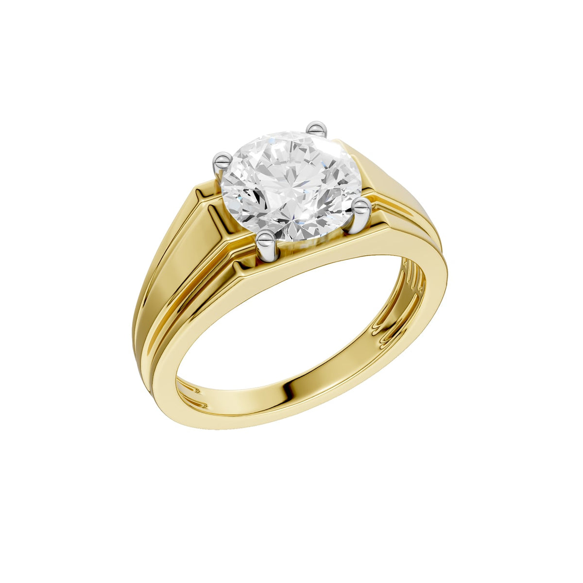 14K 3.00CT Certified Lab Grown Diamond Mens Ring