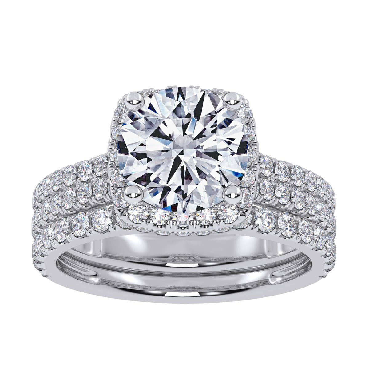 14K 2.54CT Certified Lab Grown Diamond Bridal Set