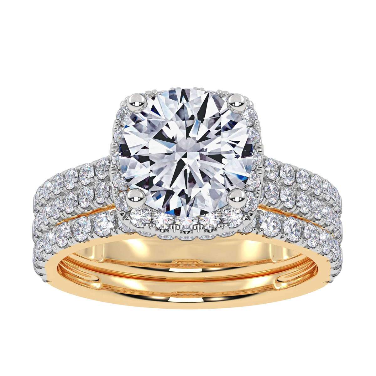 14K 2.54CT Certified Lab Grown Diamond Bridal Set