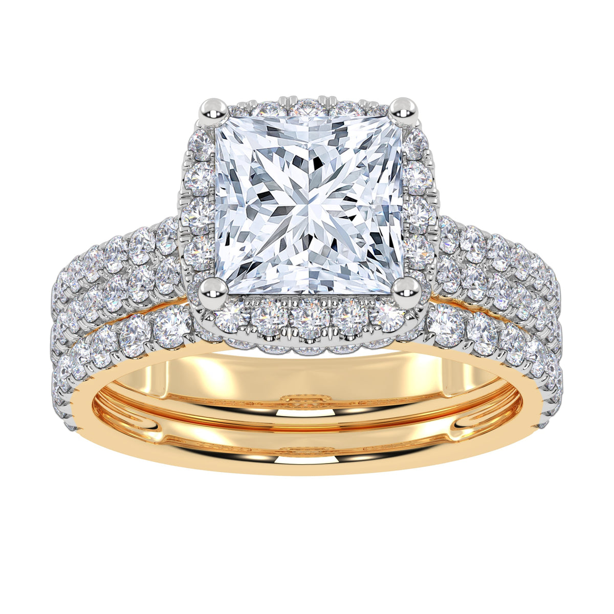14K 2.54CT Certified Lab Grown Diamond Bridal Set