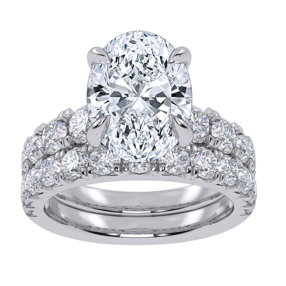14K 5.04CT Certified Lab Grown Diamond Bridal Set