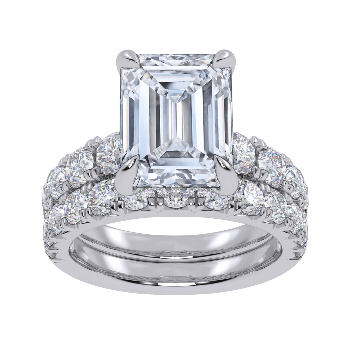 14K 5.04CT Certified Lab Grown Diamond Bridal Set