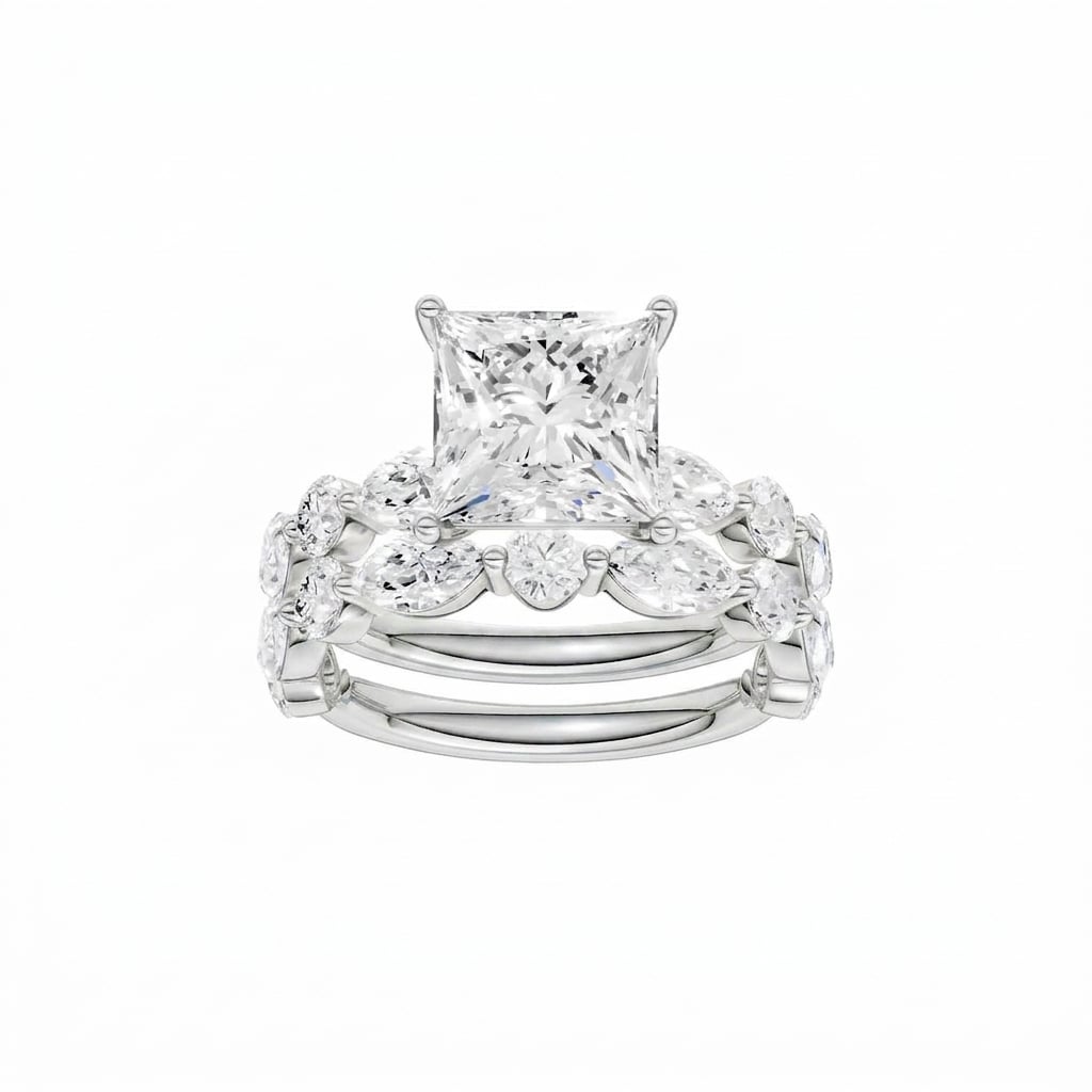 14K 5.00 CT Lab Grown Diamond Bridal Set
