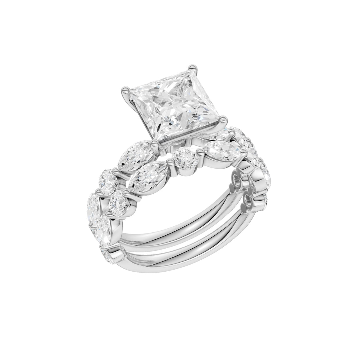 14K 5.00 CT Lab Grown Diamond Bridal Set