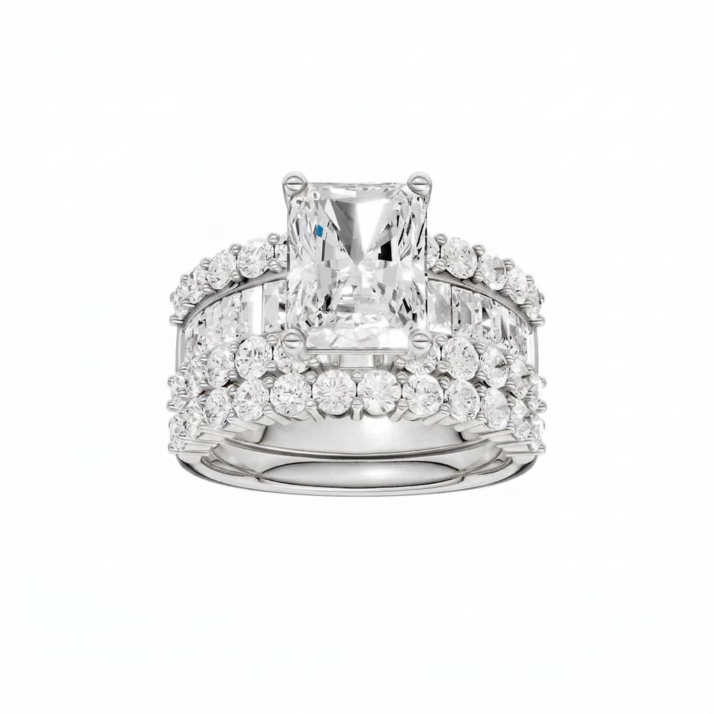 14K 5.00 CT Lab Grown Diamond Bridal Set