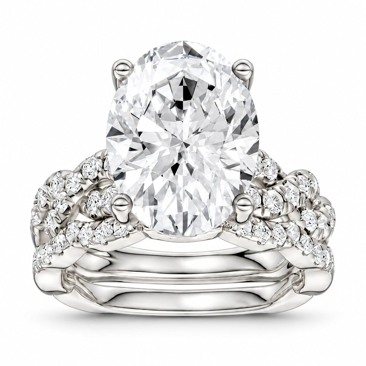 14K 5.75 CT Lab Grown Diamond Bridal Set