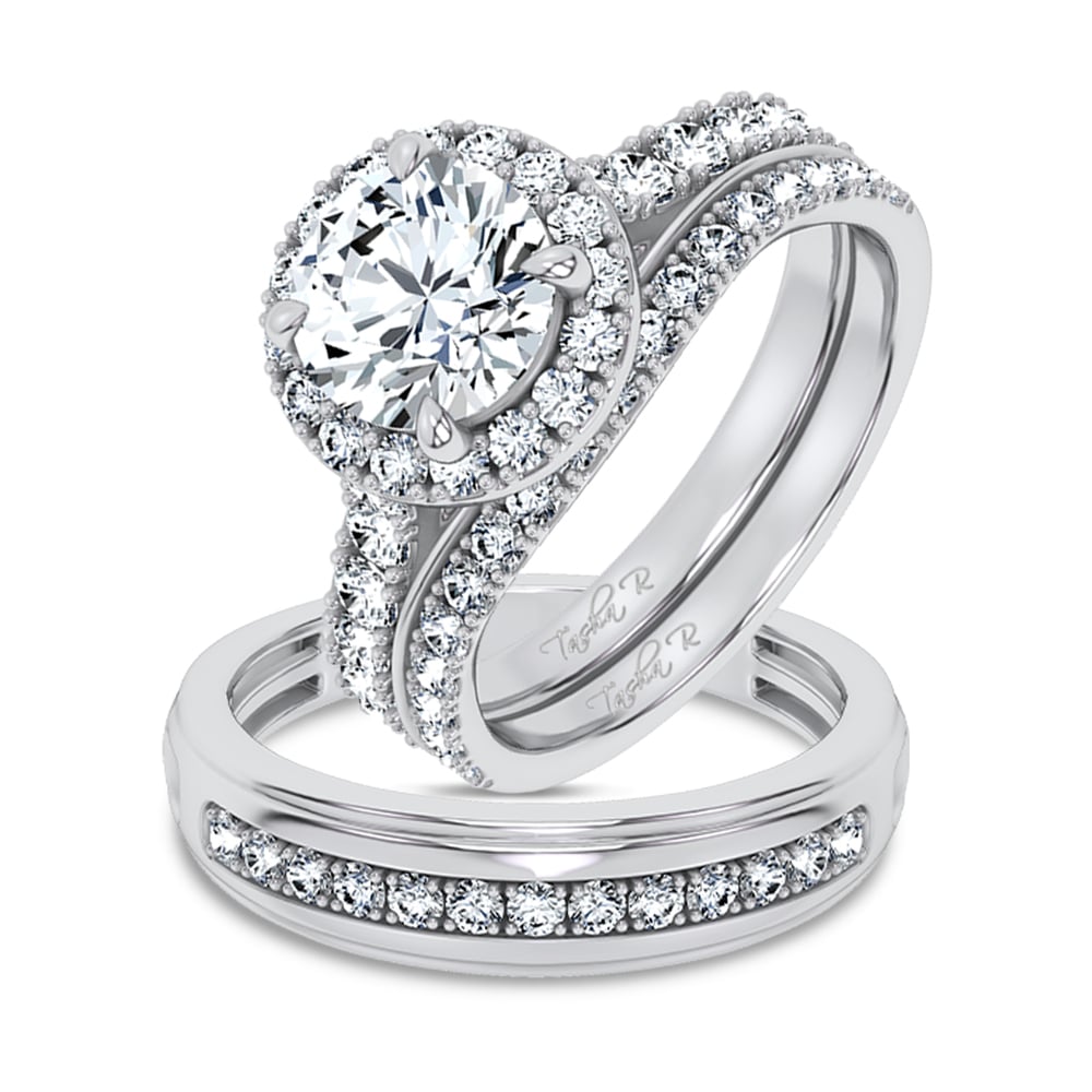 14K 2.94CT Certified Lab Grown TRIO SET