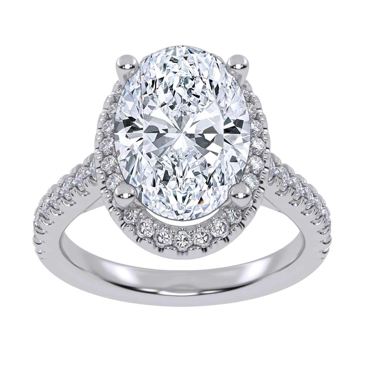 10K 4.55CT Certified Lab Grown Diamond Engagement Ring