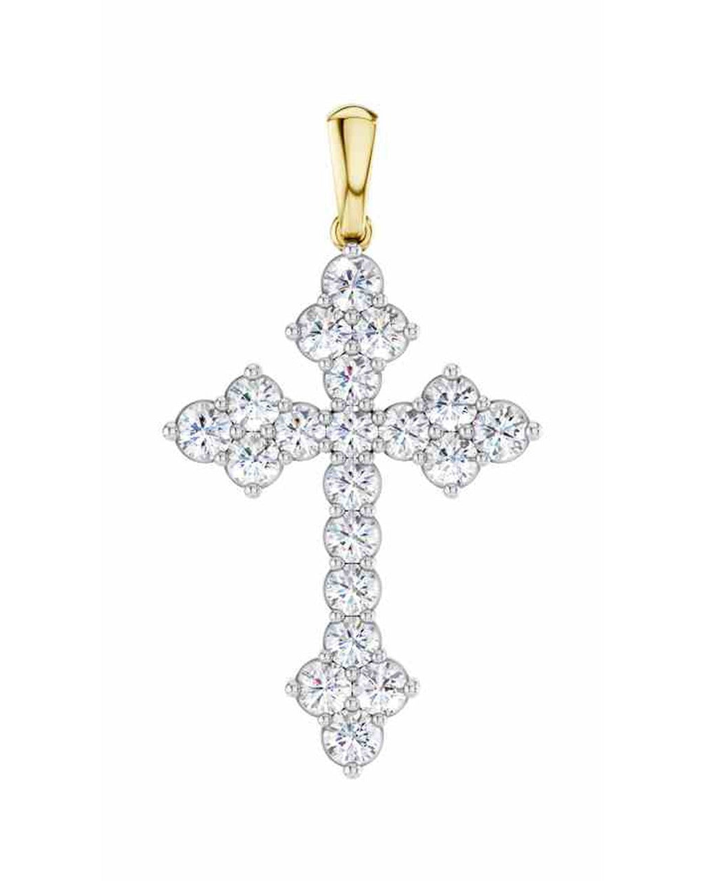 14K 1.00 CT Lab Grown Diamond Cross Pendant