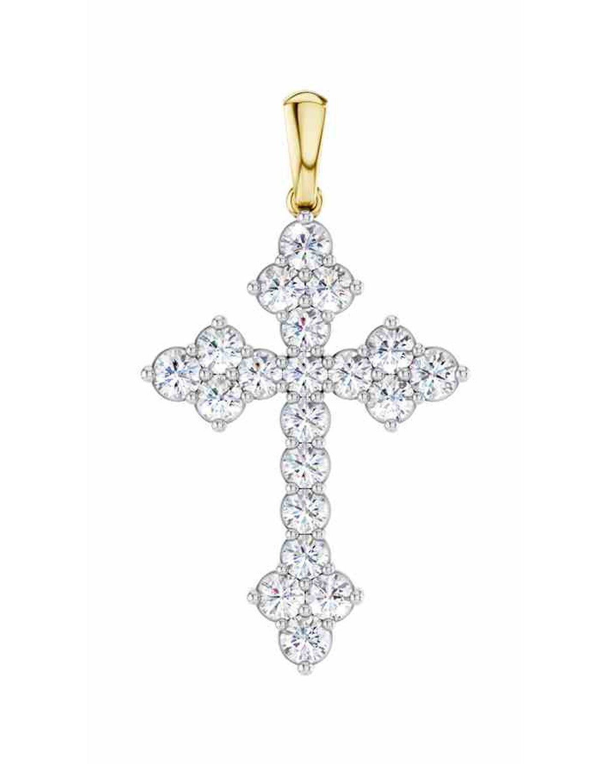14K 1.00 CT Lab Grown Diamond Cross Pendant