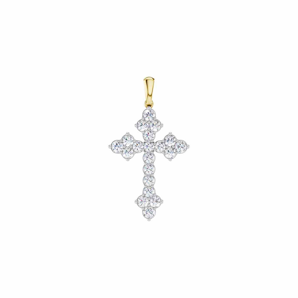 14K 1.00 CT Lab Grown Diamond Cross Pendant