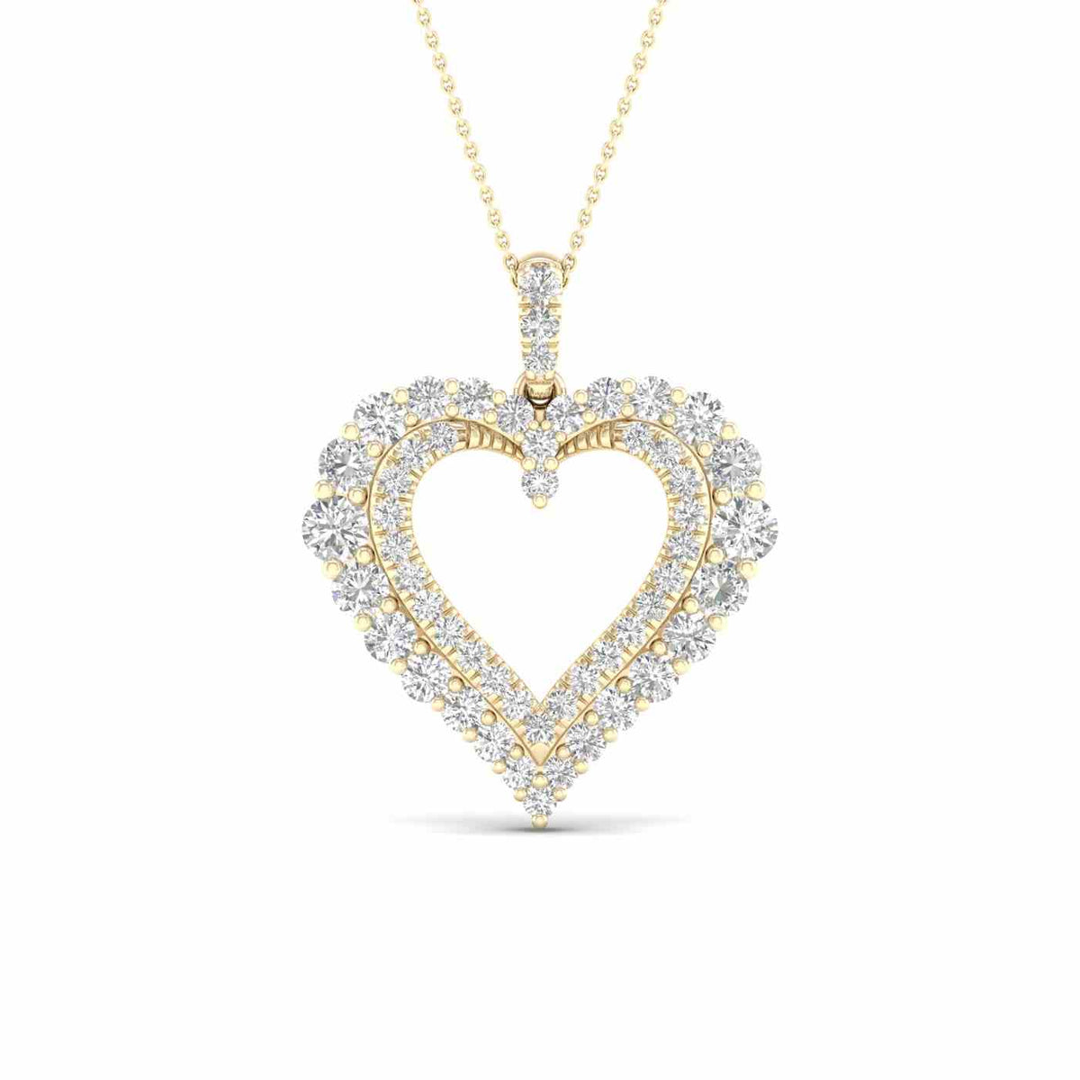 14K 1.00 CT Heart Lab Grown Diamond Pendant