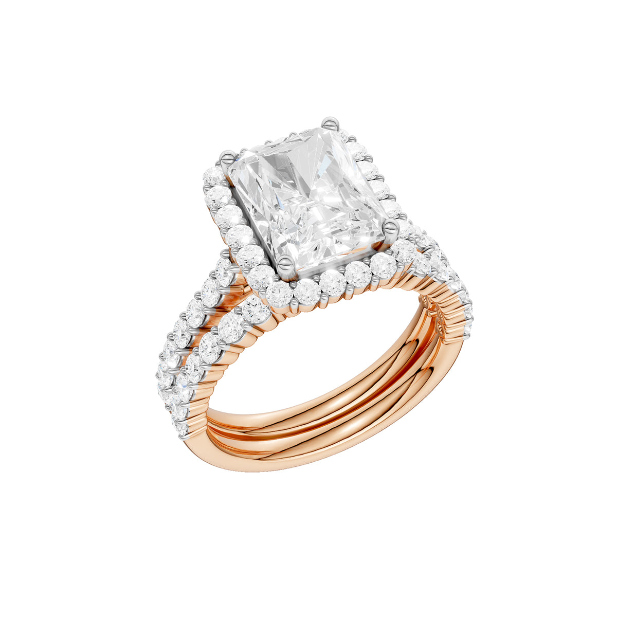 14K 4.00 CT Lab Grown Diamond Bridal Set