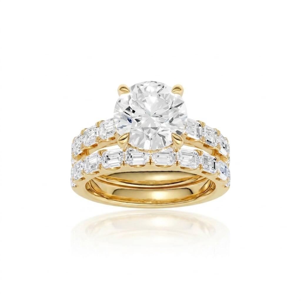14K 5.00 CT Lab Grown Diamond Bridal Set