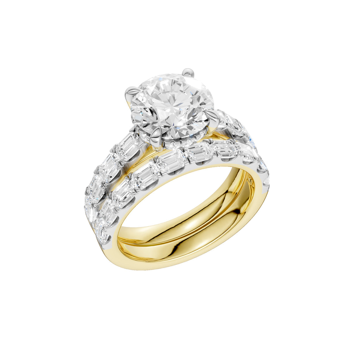 14K 5.00 CT Lab Grown Diamond Bridal Set
