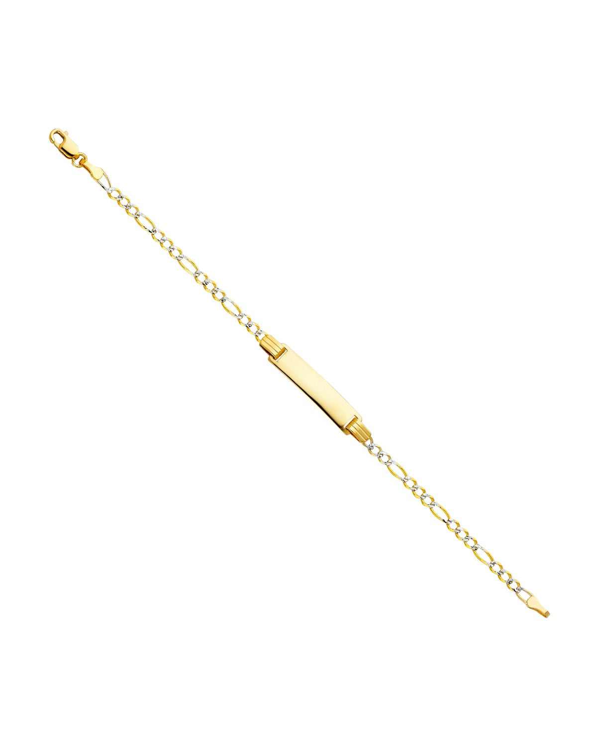14K Yellow Gold 060 Figaro 3+1 Baby ID Bracelet (AB-0106)