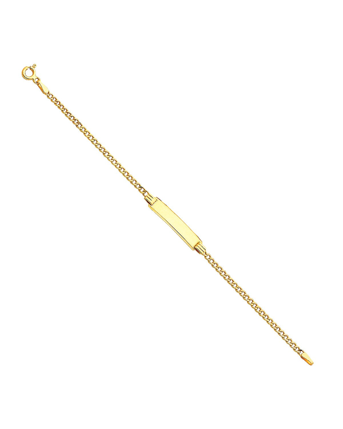 14K Yellow Gold 060 Hollow Cuban Baby ID Bracelet (AB-0120)