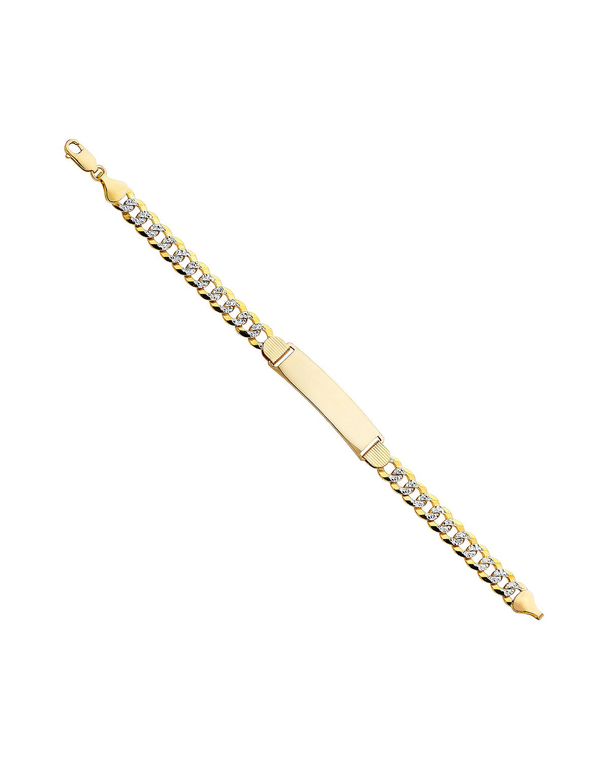 14K Yellow Gold Cuban 210 WP ID Bracelet (AB-0224)