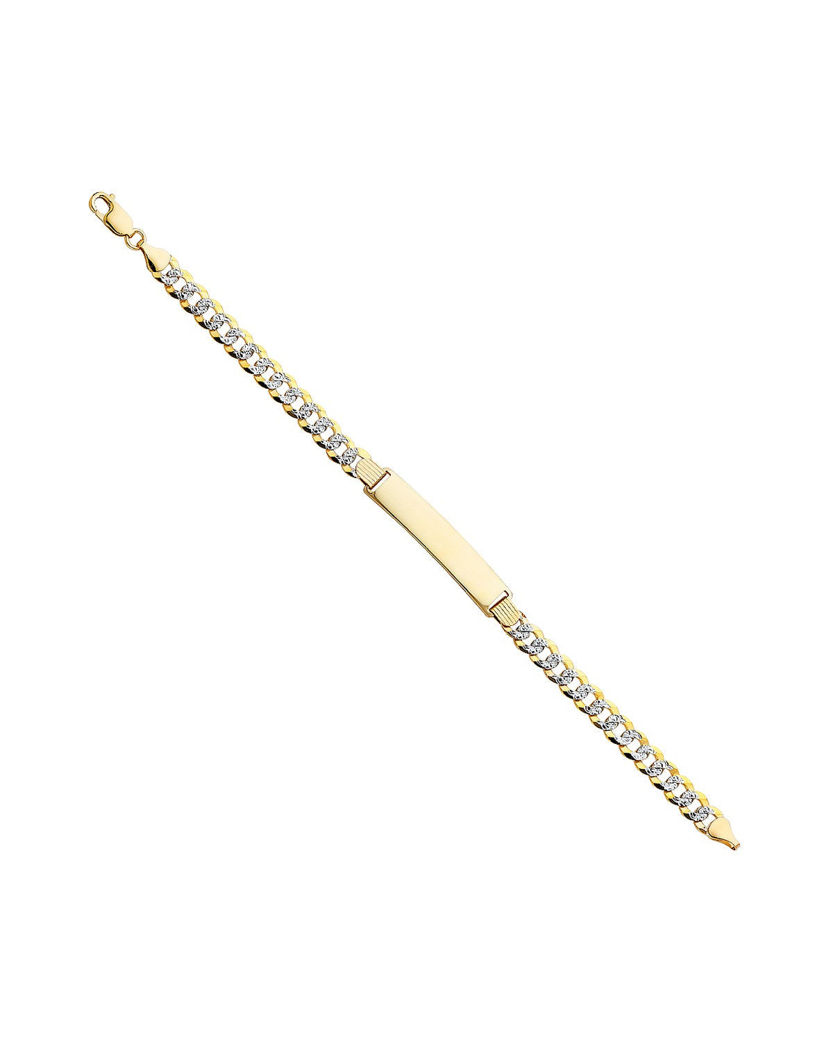 14K Yellow Gold Cuban 180 WP ID Bracelet (AB-0225)