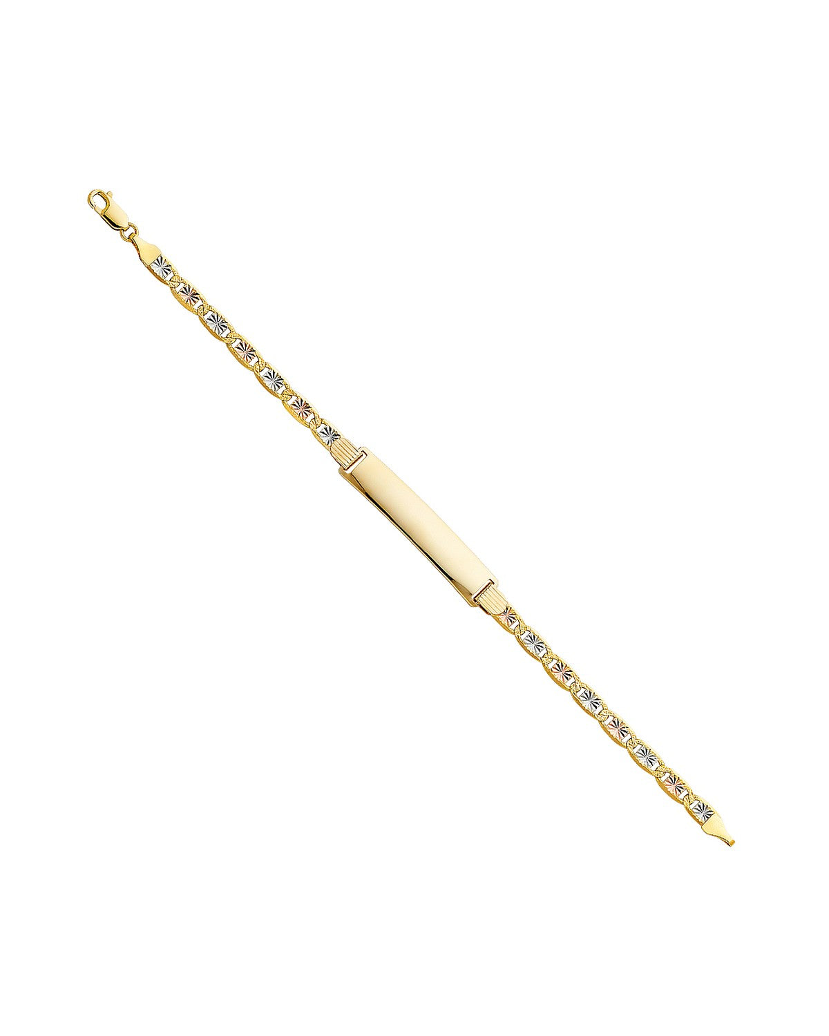 14K Tri-Color Gold 3C Valentino Star DC 120 ID Bracelet (AB-0227)