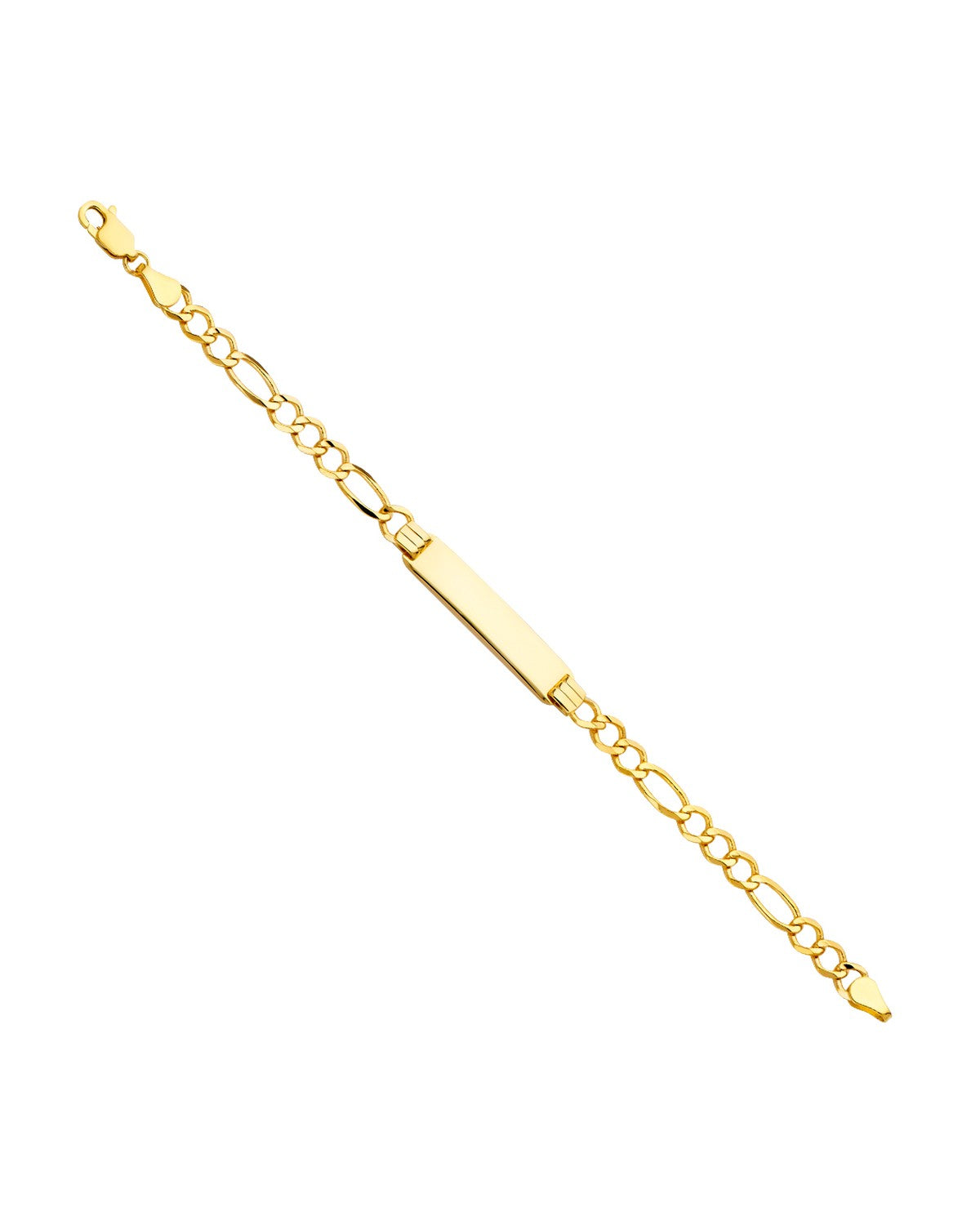 14K Yellow Gold Figaro 3+1 120 Baby ID Bracelet (AB-0228)