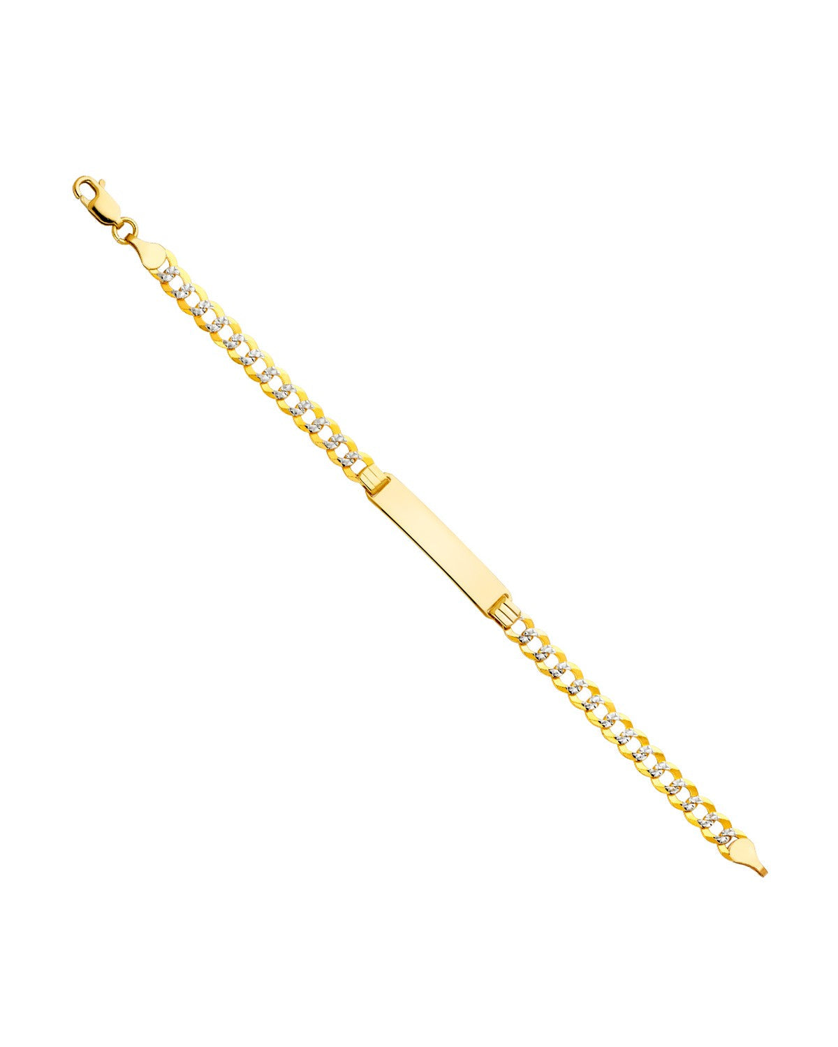 14K Yellow Gold Cuban 120 Baby ID Bracelet (AB-0233)