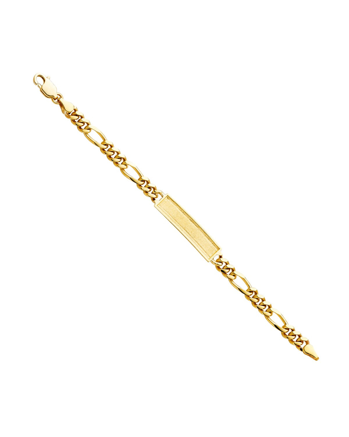 14K Yellow Gold Figaro Frame Junior ID Bracelet (AB-0244)