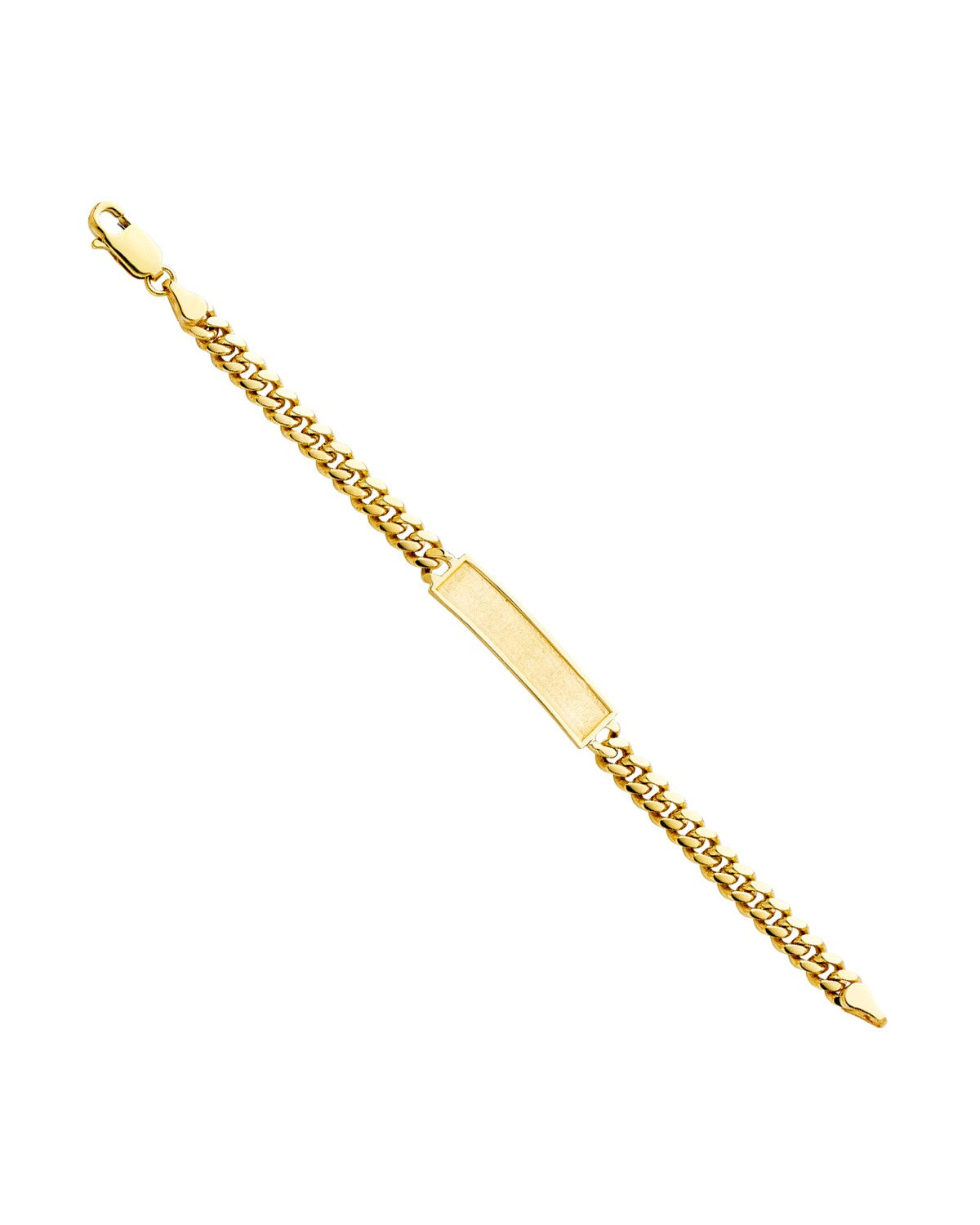 14K Yellow Gold Cuban Frame Junior ID Bracelet (AB-0246)