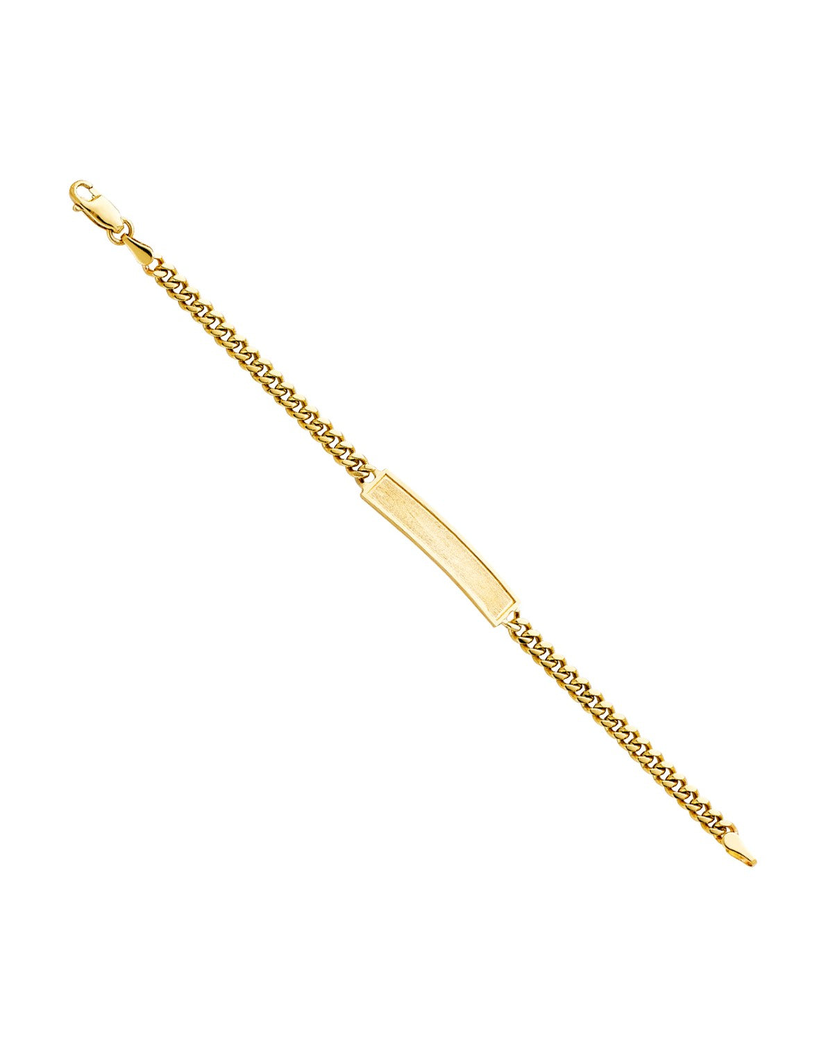 14K Yellow Gold Cuban Frame Junior ID Bracelet (AB-0247)
