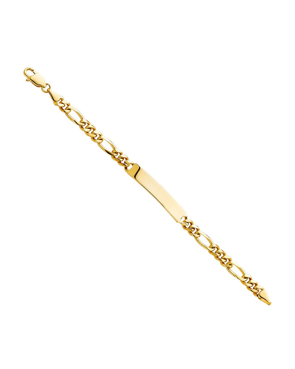 14K Yellow Gold Figaro Plain Junior ID Bracelet (AB-0248)